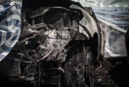 МИД: Сожжение автомобилей ОБСЕ в Донецке является попыткой запугать наблюдателей (фото)