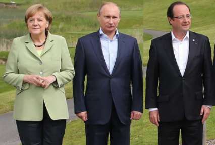 Путин, Олланд и Меркель обсудили Донбасс, поддержали прекращение огня